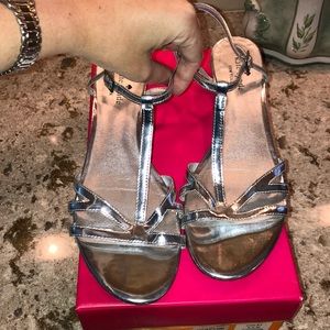 Kate Spade Silver Wedge Sandals